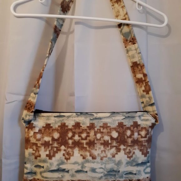 NEW Western Flannel Bear Fish Wild Wyoming print Shoulder Handbag Purse Satchel - Picture 7 of 9